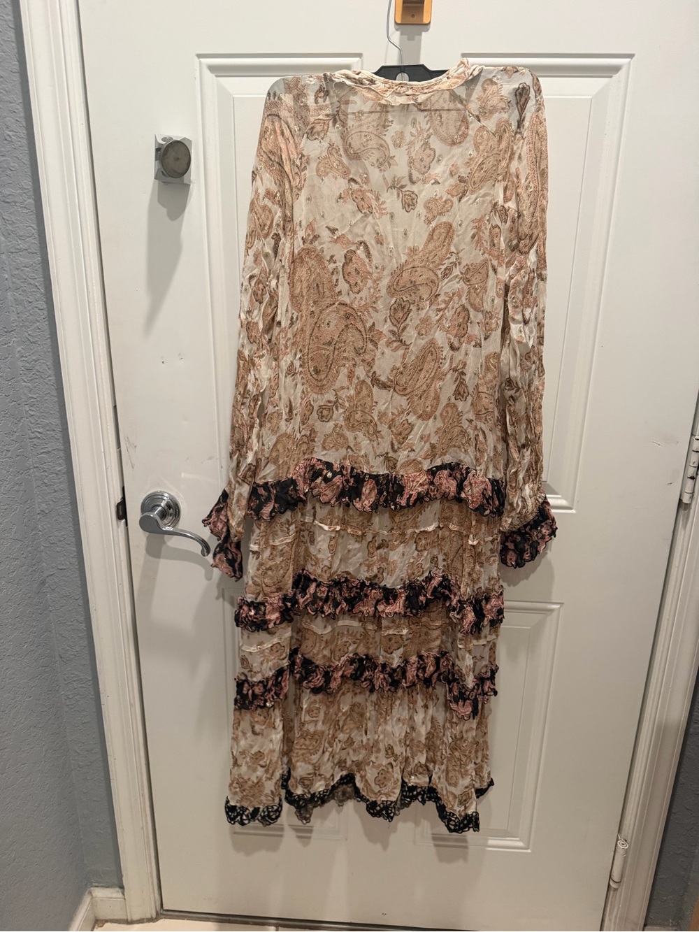 Hemant & Nandita Black Luana Maxi Dress in Georgette - Picture 3 of 4
